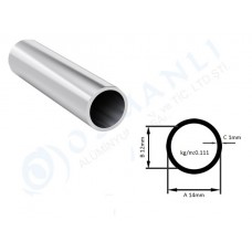 Alüminyum Boru Dış Çap 14mm X Et kalınlık 1mm